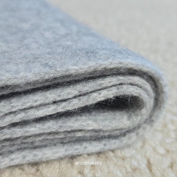 NWOT Cashmere Knit Light Grey Classic Scarf With Ribbed Ends - Picture 11 of 12